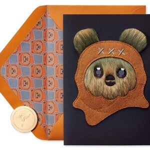 🆕Papyrus/Disney ‘Star Wars’ 3D Furry Ewok Birthday Greeting Card